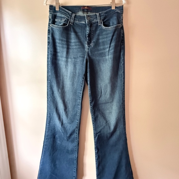 7 For All Mankind Dark Blue Flare Jeans - Picture 1 of 3
